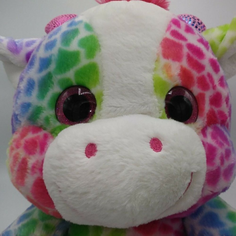 KellyToy Rainbow Giraffe Plush Stuffed Animal 15" Toddler Child Unisex Soft